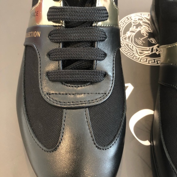Versace Men’s / Boy’s Sneakers Black/Gold NWT - Picture 3 of 8